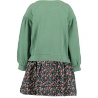 Blue Seven Mädchen Sweatkleid Blümchen Kleid Langarm grün