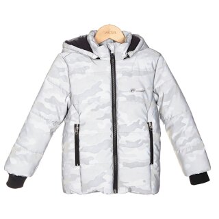 Outburst Mädchen Steppjacke Winterjacke reflektierend silber camouflage