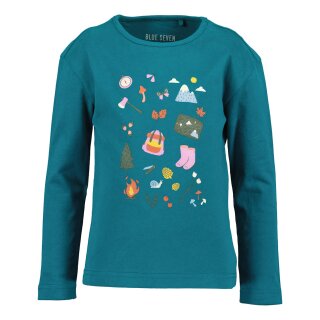 Blue Seven Mädchen Langarmshirt Waldwandern petrol grün
