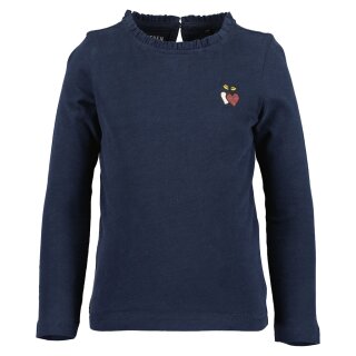 Blue Seven Mädchen Langarmshirt Herz nachtblau