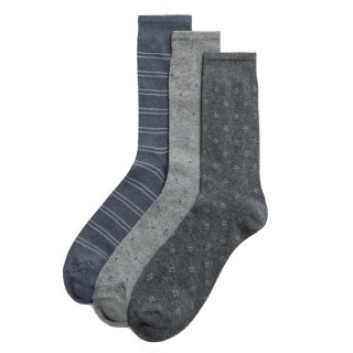 Ysabel Mora 3er Pack Herren Socken Strümpfe Grautöne Gr.43-46