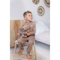Feetje Jungen Schlafanzug Pyjama lang Waffel braun