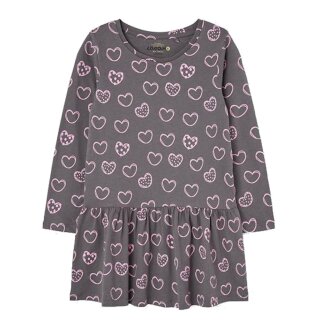 Losan Mädchen Kleid Langarm Jersey Herzen Drehpotential dark grey