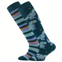 Ewers Kniestrümpfe 2er Pack Streifen Dino navy blau...