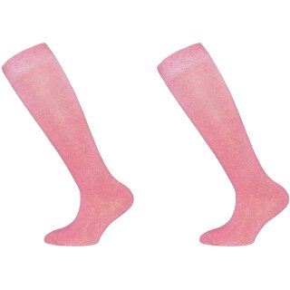 Ewers Mädchen 2er Kniestrümpfe Doppelpack Glitzer pink Gr. 35-38