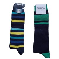Ewers Jungen 2er Pack Ringel Kniestrümpfe navy bunt...