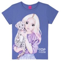 TOPModel T-Shirt June Leopardenbaby bleach denim blau