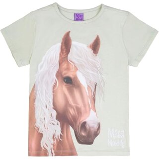 Miss Melody T-Shirt braunes Pferd weiße Mähne almost aqua