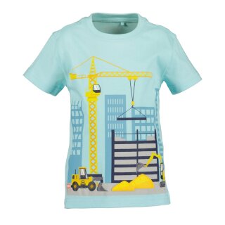 Blue Seven Jungen T-Shirt Baustelle Kran aqua blau