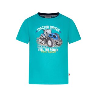 Salt & Pepper Jungen Traktor Stickerei T-Shirt golf green