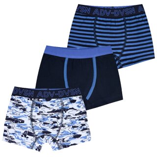 ENERGIERS Jungen 3-Pack Boxershorts Unterhose blau