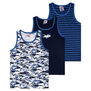 ENERGIERS Jungen 3-Pack Unterhemd Tank blau