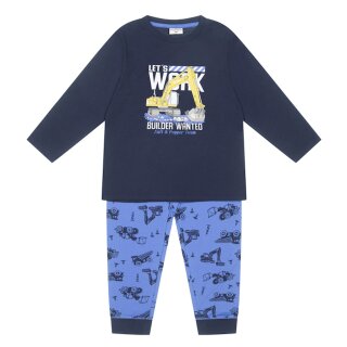 Salt & Pepper Jungen Bagger Schlafanzug lang Pyjama Gr. 92/98