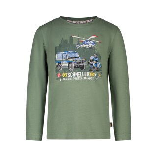 Salt & Pepper Jungen Polizeifahrzeuge Langarmshirt light green