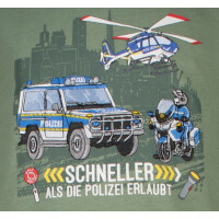 Salt & Pepper Jungen Polizeifahrzeuge Langarmshirt light green