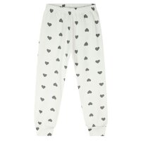 ENERGIERS Mädchen Schlafanzug lang Pyjama Katze Herzen off-white
