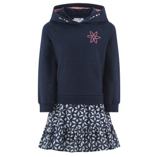 Happy girls Sweatkleid Rückendruck Kapuze Langarm navy blau