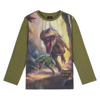 Dino World Dinosaurier Jäger T-Rex Langarmshirt London Green