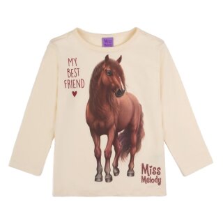 Miss Melody Langarmshirt braunes Pferd Best Friend Antique White