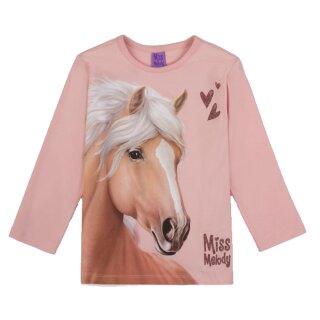 Miss Melody Langarmshirt weiße Mähne Pferd Peachskin