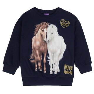 Miss Melody Sweatshirt Pullover Pferdepärchen Navy Blazer