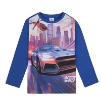 ACTION WORLD Langarmshirt Helicopter Rennauto deep...