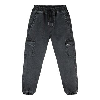 ENERGIERS boys Streetwear Jogger Cargo Jeans Hose Black Denim