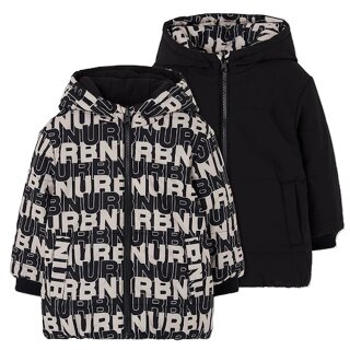 BÒBOLI Jungen Winterjacke Wendejacke schwarz weiß