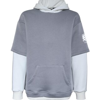 blue effect boys Hoodie Kapuzen Sweatshirt Oversized Steingrau weiß.