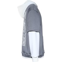 blue effect boys Hoodie Kapuzen Sweatshirt Oversized Steingrau weiß.