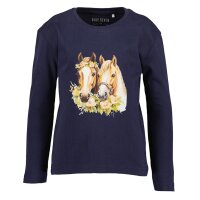 Blue Seven Mädchen Langarmshirt Pferdeköpfe nachtblau