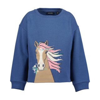 Blue Seven Mädchen Sweatshirt Pullover Pferd Jeansblau