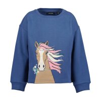 Blue Seven Mädchen Sweatshirt Pullover Pferd Jeansblau