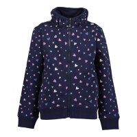Blue Seven Mädchen Sweatjacke Herzen Jacke Stehkragen nachtblau