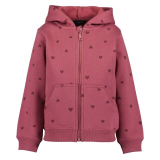 Blue Seven Mädchen Sweatjacke Herzen Jacke Kapuze weinrot