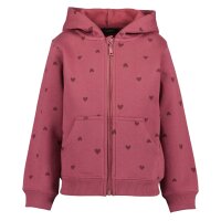 Blue Seven Mädchen Sweatjacke Herzen Jacke Kapuze weinrot