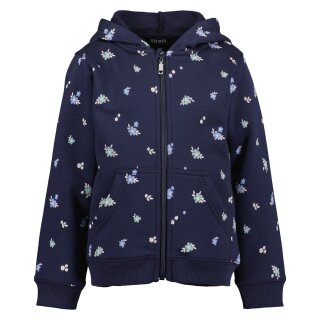 Blue Seven Mädchen Sweatjacke Blumen Jacke Kapuze nachtblau
