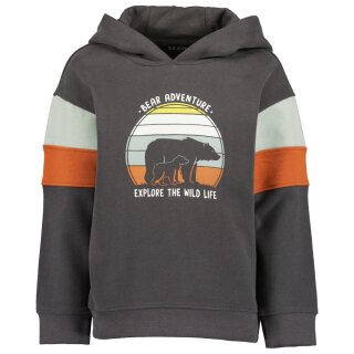 Blue Seven Jungen Kapuzen Sweatshirt Pullover Bear Adventure anthrazit