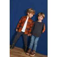 Blue Seven Jungen Hemd kariert Karohemd Langarm Flanelhemd kupfer