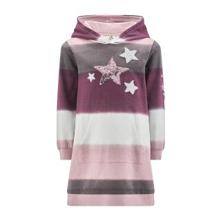 Happy girls Sweatkleid Sterne Kapuze Langarm bunt