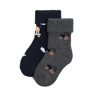 Ysabel Mora 2er Pack Baby Thermo Strümpfe Socken Traktor Glücksschwein