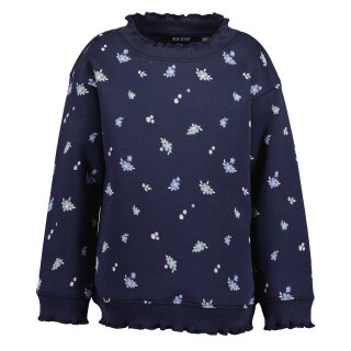 Blue Seven Mädchen Sweatshirt Pullover Blumen Nachtblau