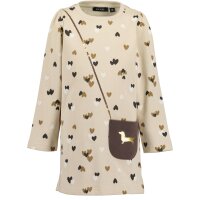Blue Seven Mädchen Sweatkleid Hund Herzen kieselbeige