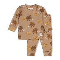 Feetje Kinder Schlafanzug Pyjama lang Milo Mammoth Ripp...