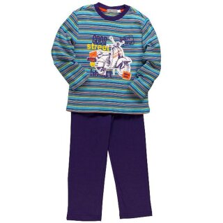 BÒBOLI Jungen Pyjama Schlafanzug lang gestreift