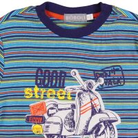 BÒBOLI Jungen Pyjama Schlafanzug lang gestreift