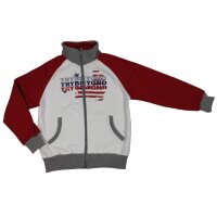 trybeyond Jogginganzug Sweatjacke Jogginghose weiß rot grau